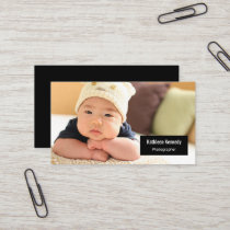 Horizontal Photo Baby Photographer Modern Minimal Business Card