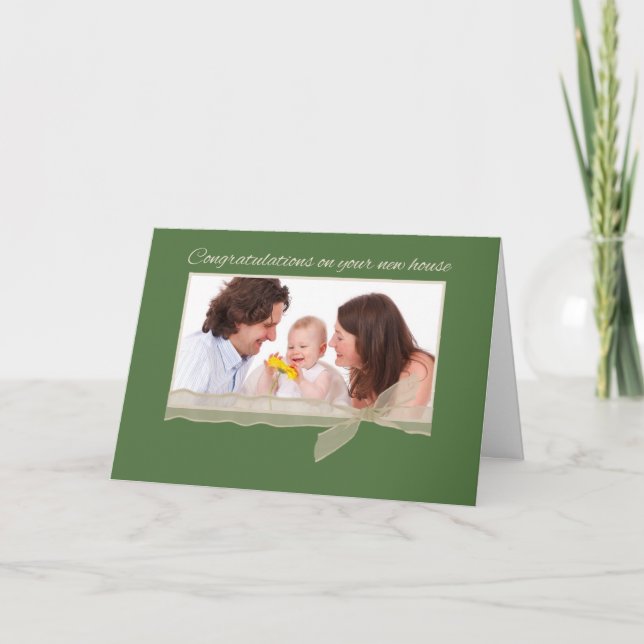 Horizontal Photo Congratulations on New Home GreeN Card (Front)