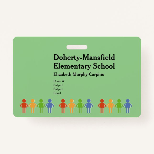 Horizontal Photo ID School Security Badge (Front)