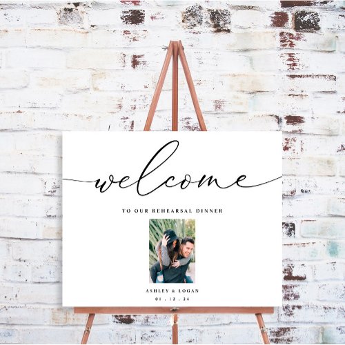 Horizontal Photo Rehearsal Dinner Welcome Sign