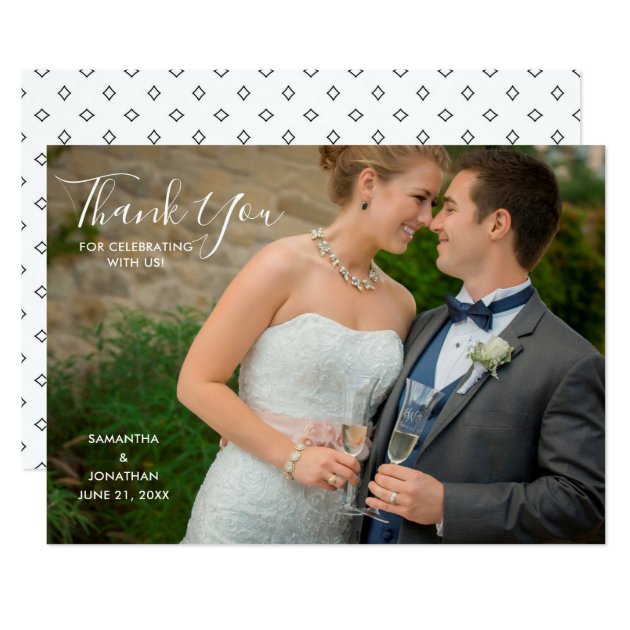 Horizontal Photo Wedding Thank You Card