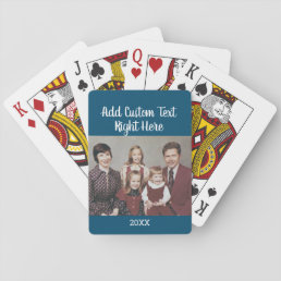 Horizontal Photo with Script Family Text and Year Playing Cards