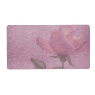 Horizontal Pink Rose Apothecary Label