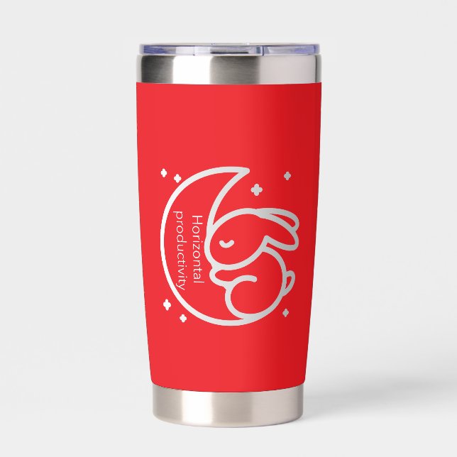 Horizontal productivity sleep nap insulated tumbler (Front)