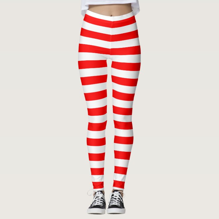 red white striped leggings