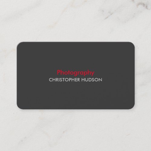 Horizontal Red Gray Photography Business Card