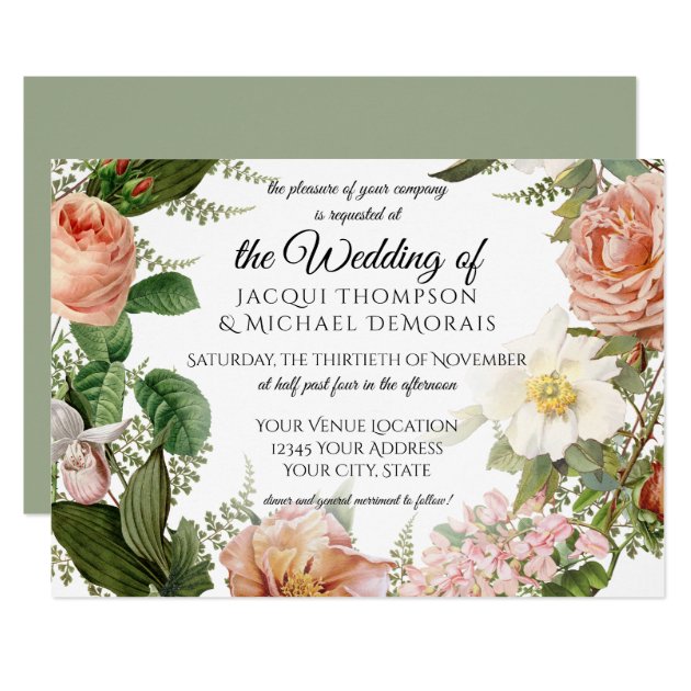 ivory sage vintage floral