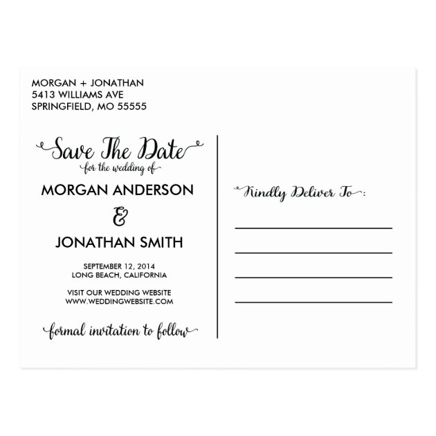 Horizontal Save The Date Postcard Template