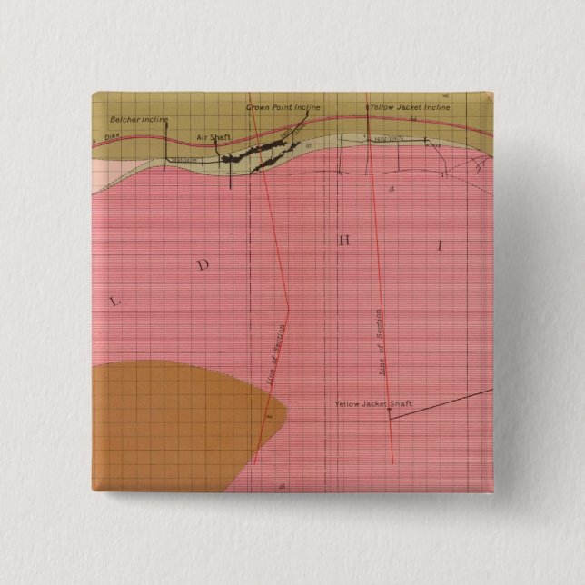 Horizontal Section of the Comstock Lode South Pinback Button (Front)