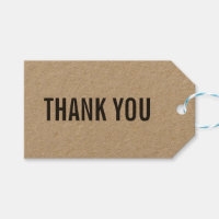 Horizontal Simple Stylish Rustic Thank You Kraft Gift Tags