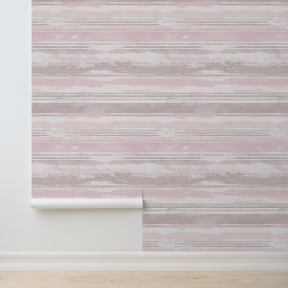 Horizontal sketched artistic lines pink color ink wallpaper 