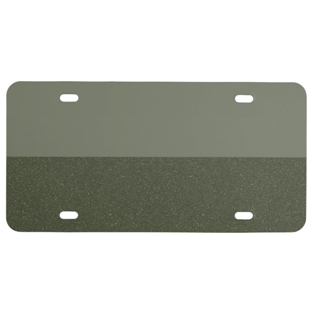 Horizontal Split Moss Green License Plate - Custom (Front)