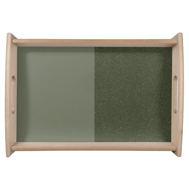 Horizontal Split Moss Green Wooden Tray (Custom) (Front)