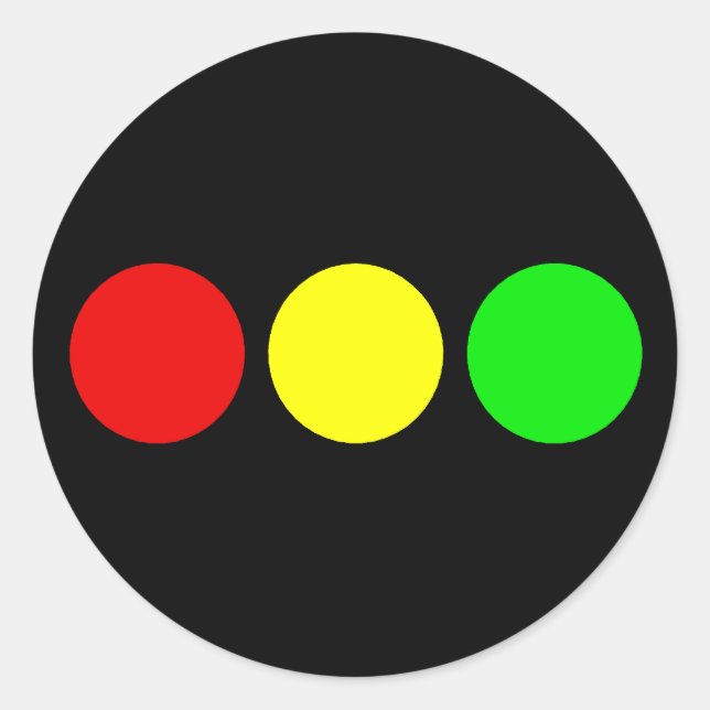 Horizontal Stoplight Classic Round Sticker (Front)