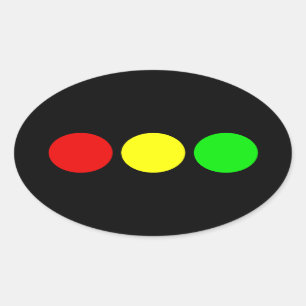 Horizontal Stoplight Oval Sticker