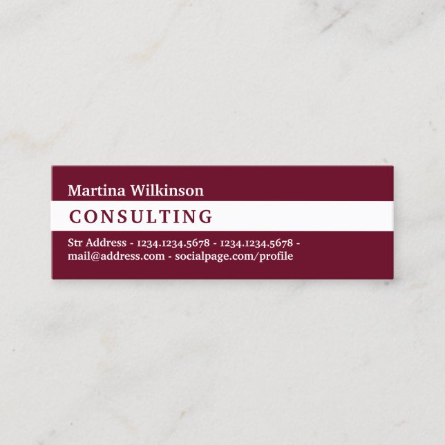 Horizontal stripe line cover mini business card (Front)