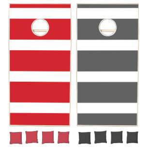 Horizontal stripe lines pattern cornhole set