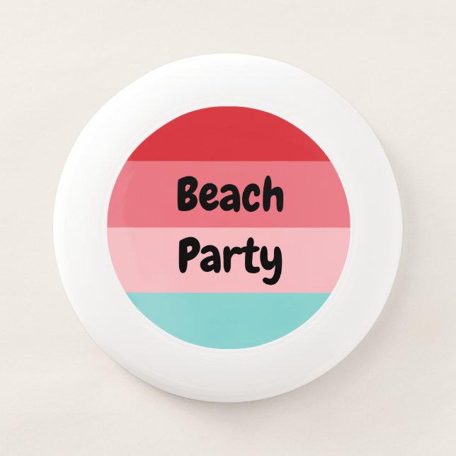 Horizontal Striped Funny Beach Party Wham-O Frisbee (Front)