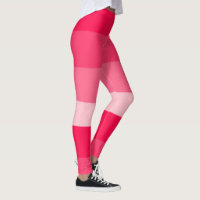Horizontal Striped Pattern Pink Scarlet Gradient Leggings