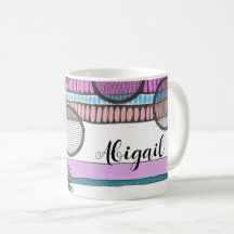 Horizontal stripes abstract mixed media, your name