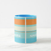 Horizontal Stripes Blue/Orange w/Name Mug (Center)