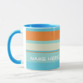 Horizontal Stripes Blue/Orange w/Name Mug (Left)