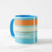 Horizontal Stripes Blue/Orange w/Name Mug (Front Left)