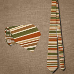 horizontal   stripes in  retro autumn mood  neck tie