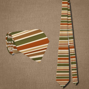 horizontal stripes in retro autumn mood neck tie