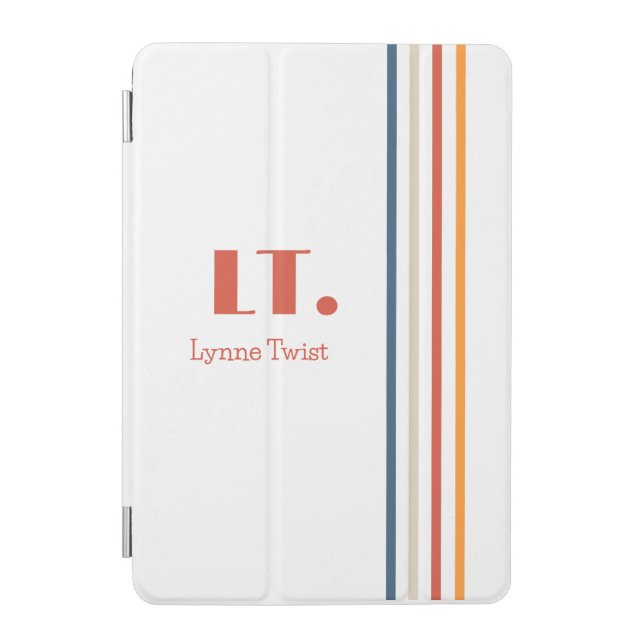 Horizontal Stripes Monogram iPad Mini Cover (Front)
