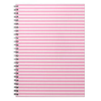 Horizontal Stripes - Pale Pink and Carnation Pink Notebook
