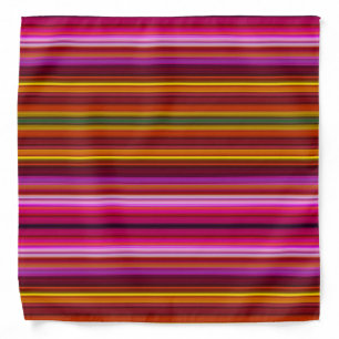 Horizontal Stripes Purple Yellow Pink Cool Trippy Bandana