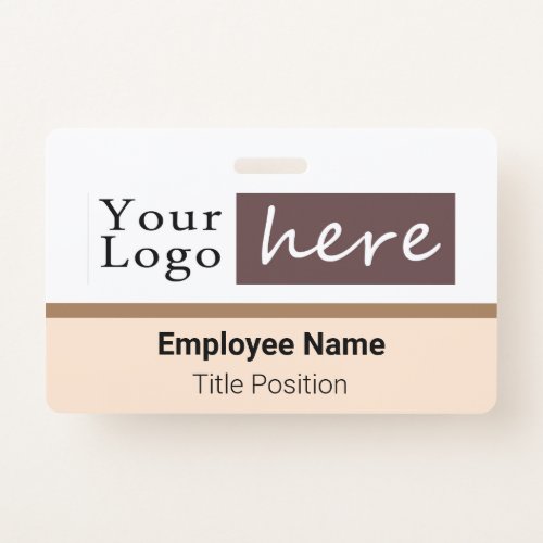 Horizontal Style Logo Employee Name Badge