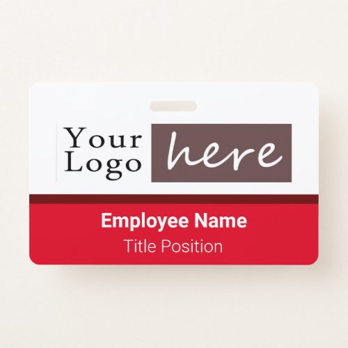 Horizontal Style Logo Employee Name Red Badge