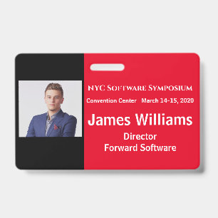 Horizontal Symposium Badge Red, White, Black