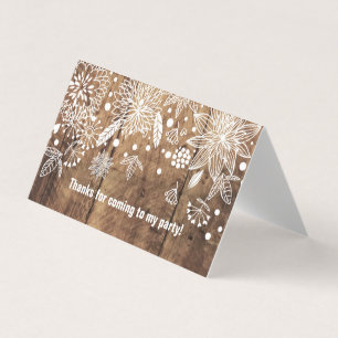 Horizontal Tent Fold Folded Card rustic floral