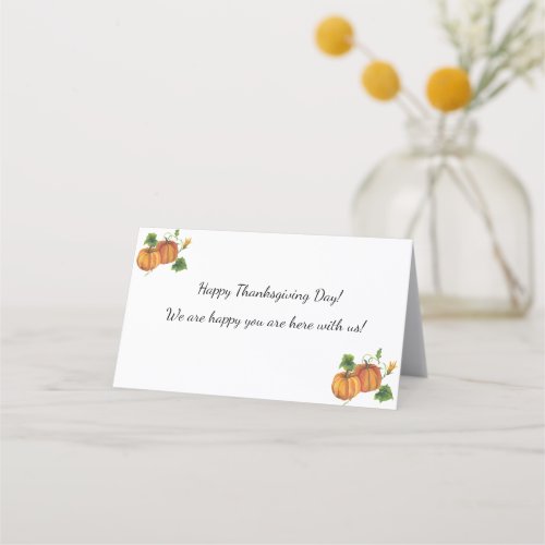 Horizontal Thanksgiving Folded Place Card