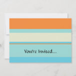 Horizontal Tonal Stripes in Soft Blue and Orange Invitation