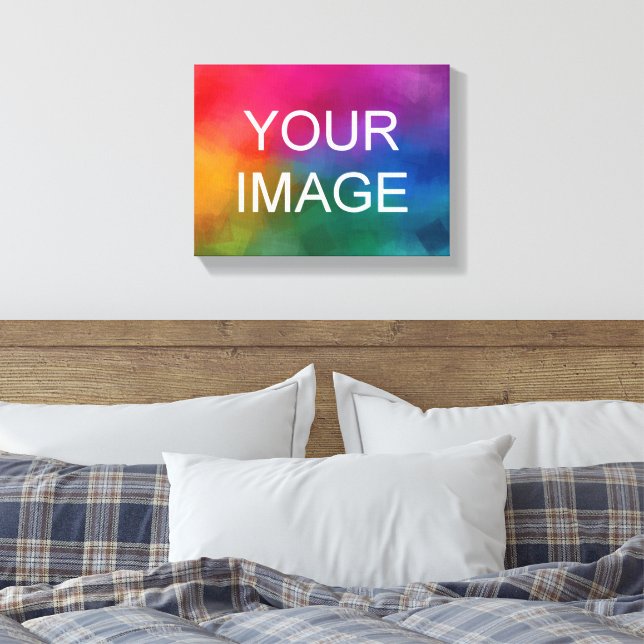 Horizontal Upload Your Photo Picture Image Logo Canvas Print (Insitu(Bedroom))
