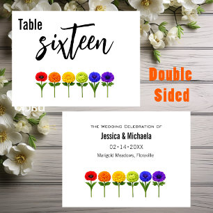 Horizontal wedding 🌈 Flourish Together Table Number