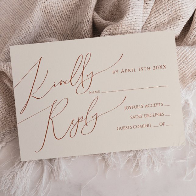 Horizontal Whimsical Desert | Beige RSVP Card (Creator Uploaded)