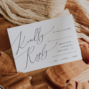 Horizontal Whimsical Script Menu Choice RSVP Card