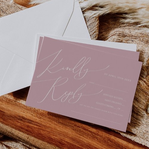 Horizontal Whimsical Script  Rose Song Request RSVP Card