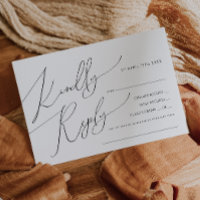 Horizontal Whimsical Script Song Request RSVP Card