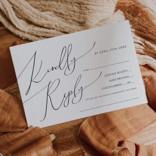 Horizontal Whimsical Script Song Request RSVP Card