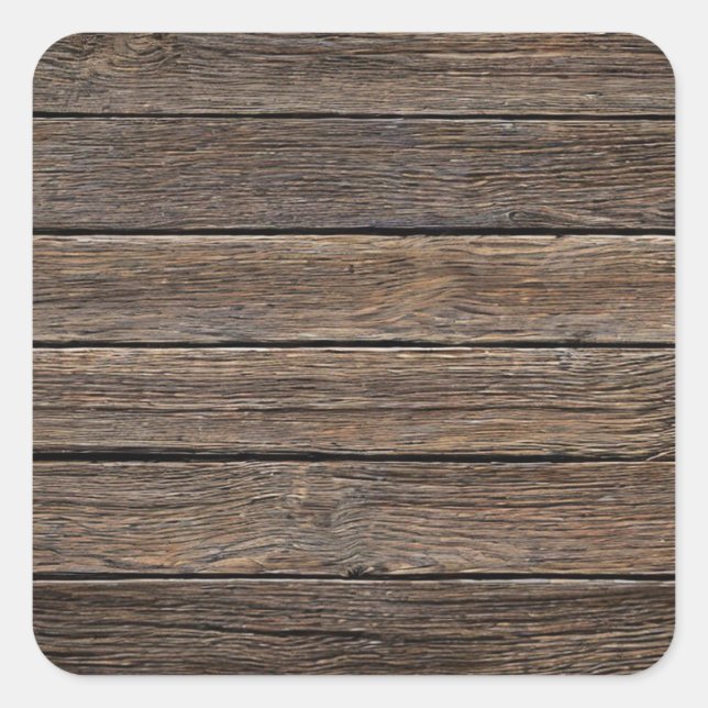 Horizontal Wooden Planks Square Sticker (Front)