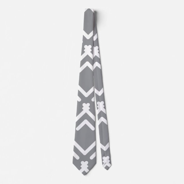Horizontal Zigzag Geometric Pattern Neck Tie (Front)