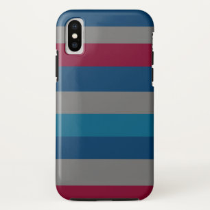 horizontale modern Bordeaux lines pattern iPhone X Case