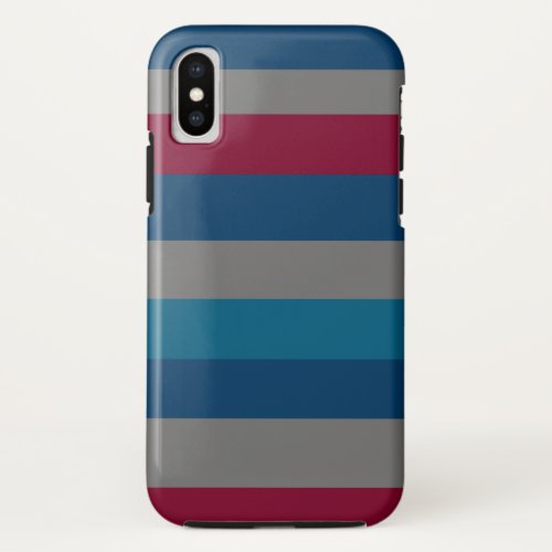 horizontale modern Bordeaux lines pattern iPhone X Case