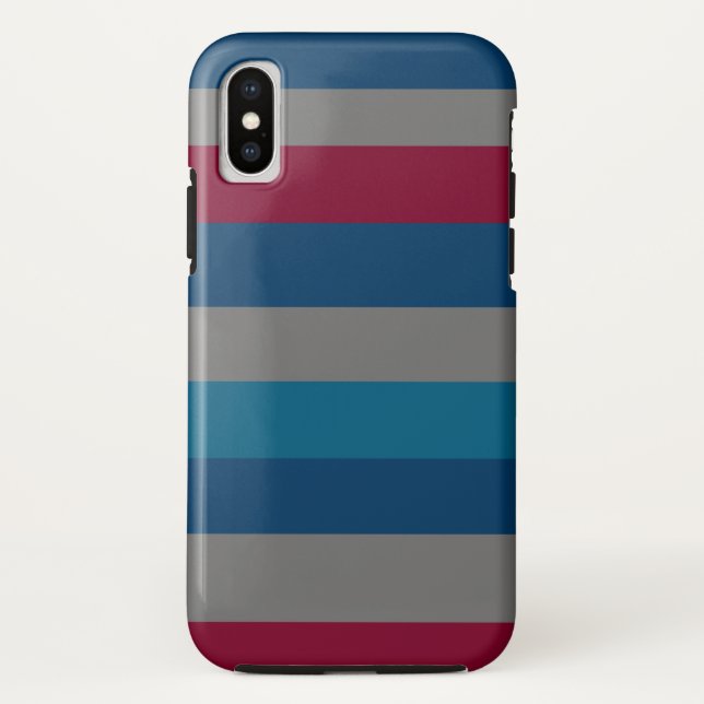horizontale modern Bordeaux lines pattern Case-Mate iPhone Case (Back)